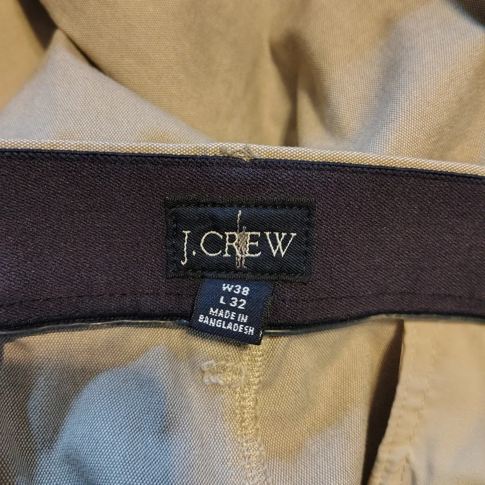 J.Crew 770 Straight Oxford Tech Pant Mens 38x32 Khaki Tan Stretch Chino 38x29